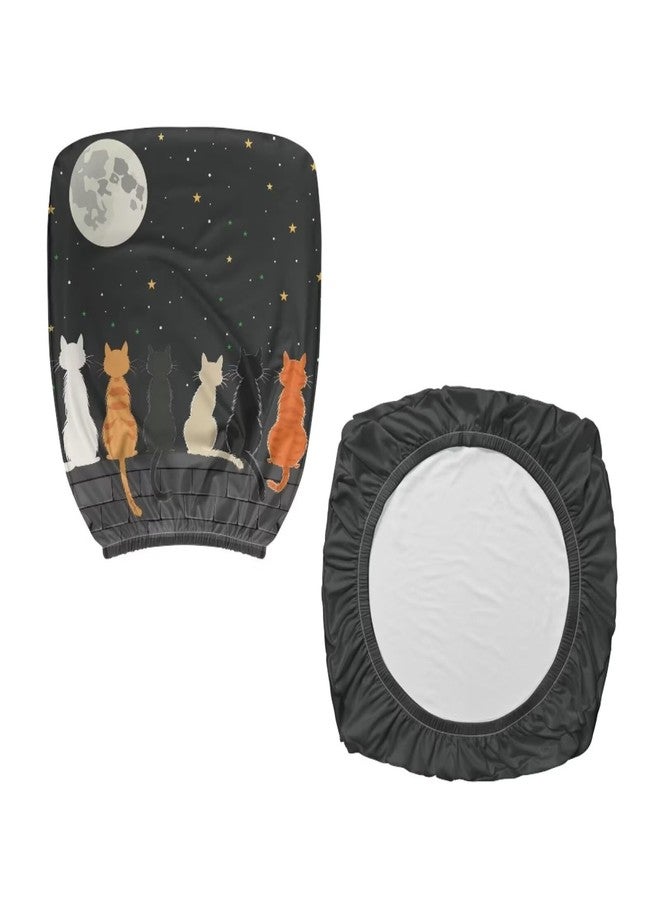 Wanzuoeng Cat Moon Print Office Chair Covers Slipcover, Soft Comfy Computer Desk Chair Covers Anti-Dust Office Computer Chair Seat Covers, Washable Office Computer Chair Covers, Easy to Install - Image 5